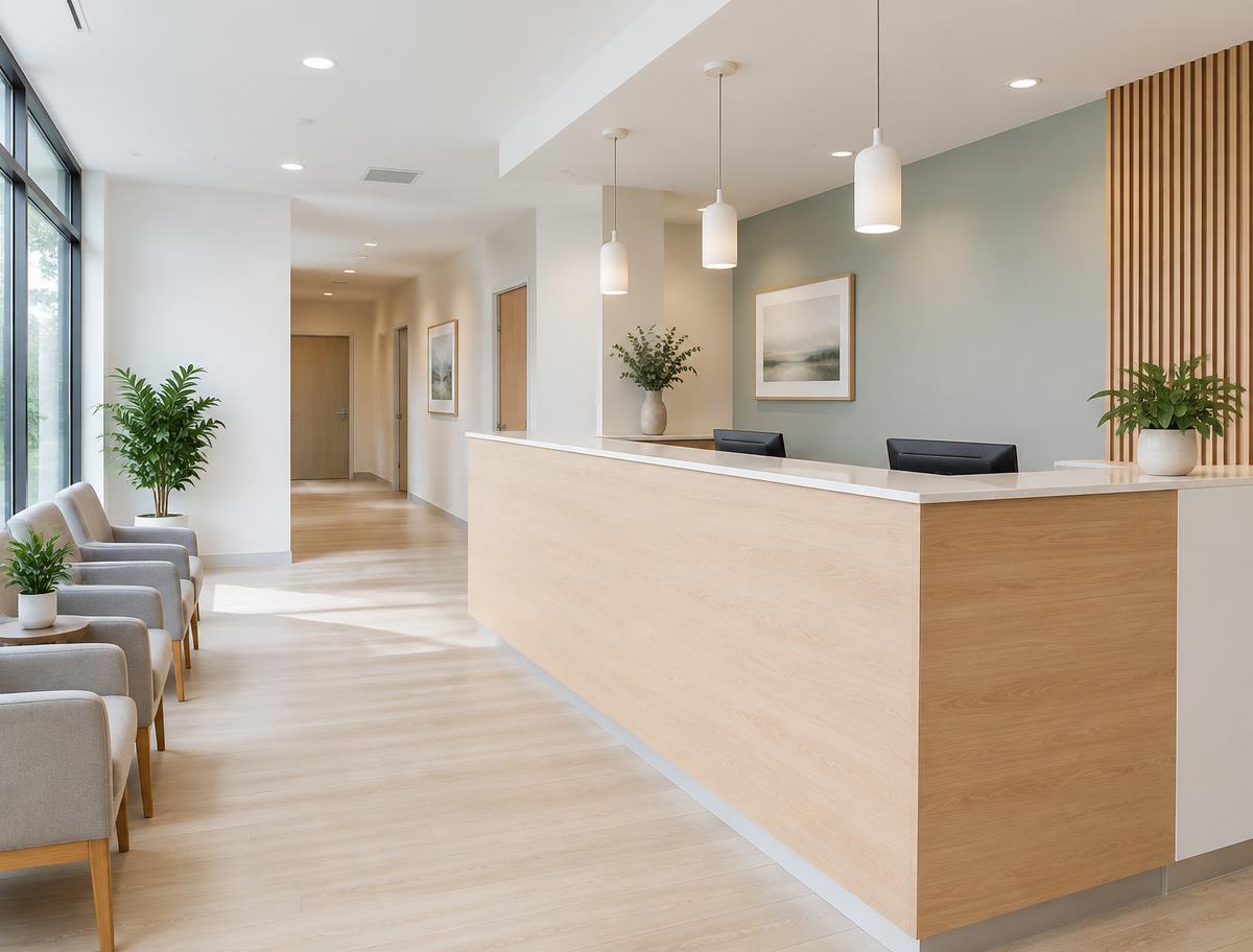 Modern clinic reception area